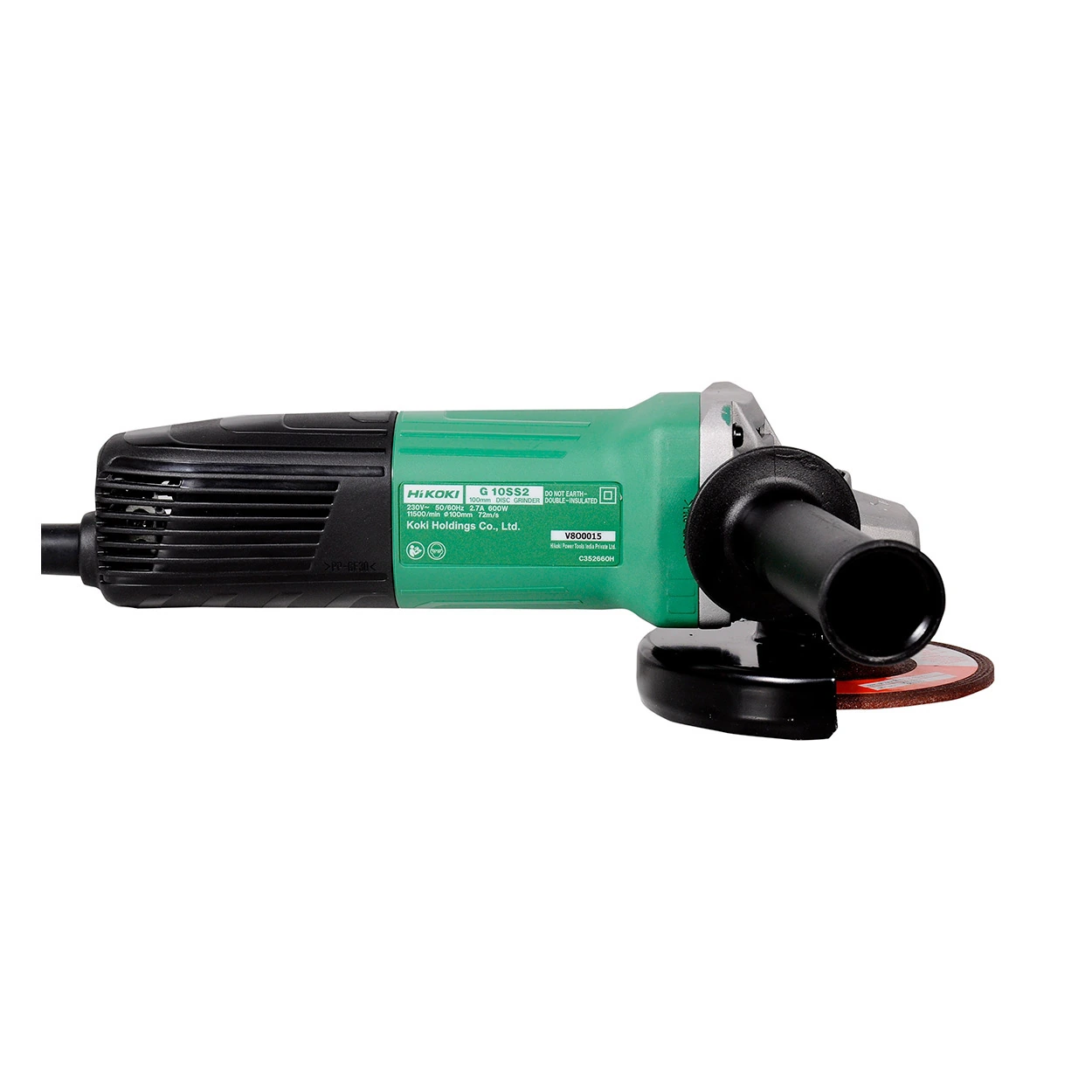 HiKoki 100mm / 4 inch 600W Angle Grinder (Slide Switch), G10SS2S9Z