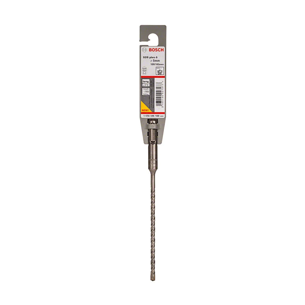 Bosch 5.00 x 165 mm SDS Plus-5 Drill Bits, 1 618 596 189
