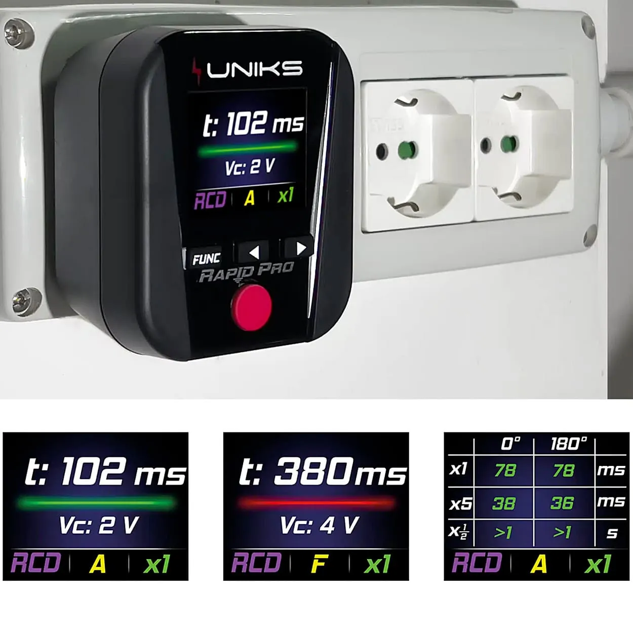 Uniks 120V - 265V Multifunctional Installation Tester, Rapid Pro