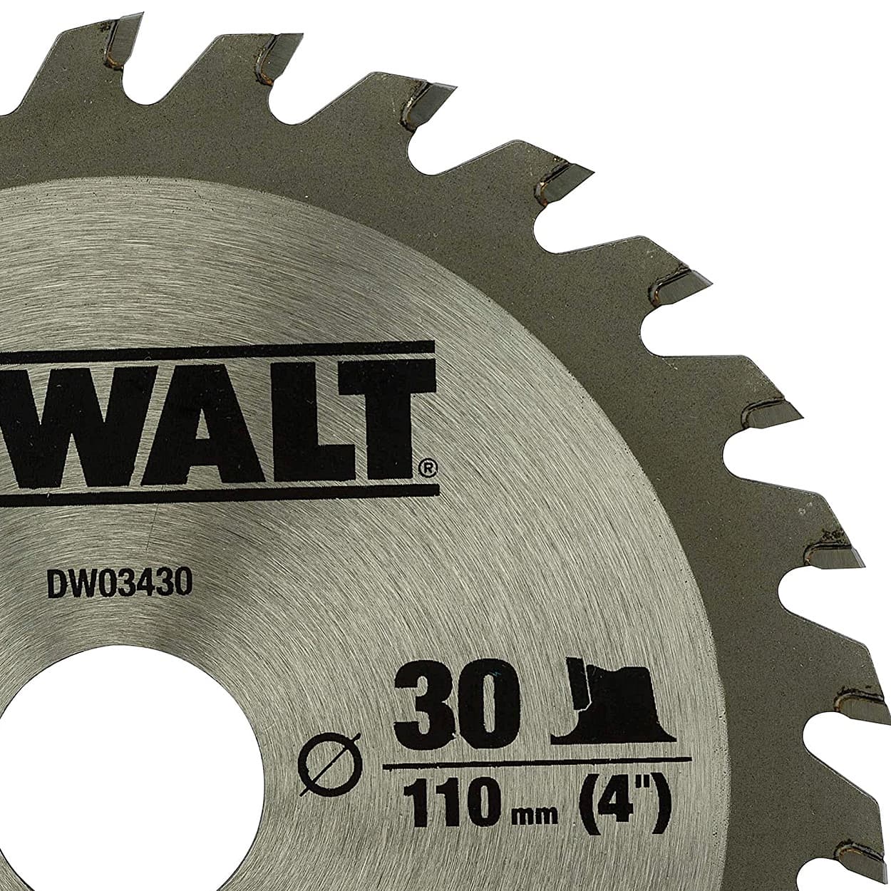 Dewalt 4 inch / 110 mm TCT Woodworking Saw Blade For MDF Particle Boards & Laminated Boards (30 Teeth), DW03430-IN