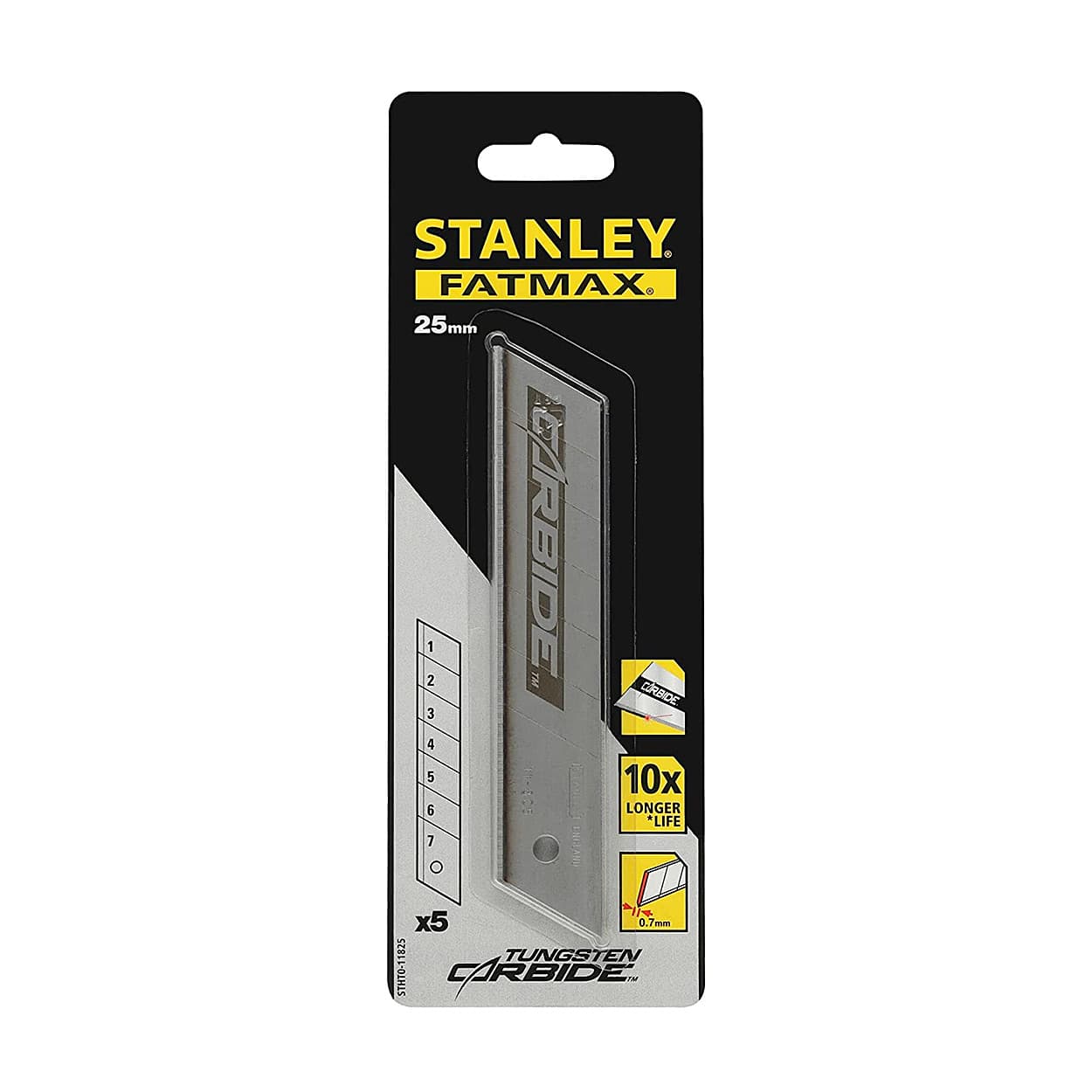 Stanley 25 mm Carbide Snap Off Blades (Pack Of 5 Pcs), STHT0-11825
