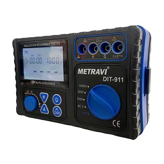 Metravi 250V - 1000V Rated Voltage Digital Insulation Resistance Tester, DIT-911