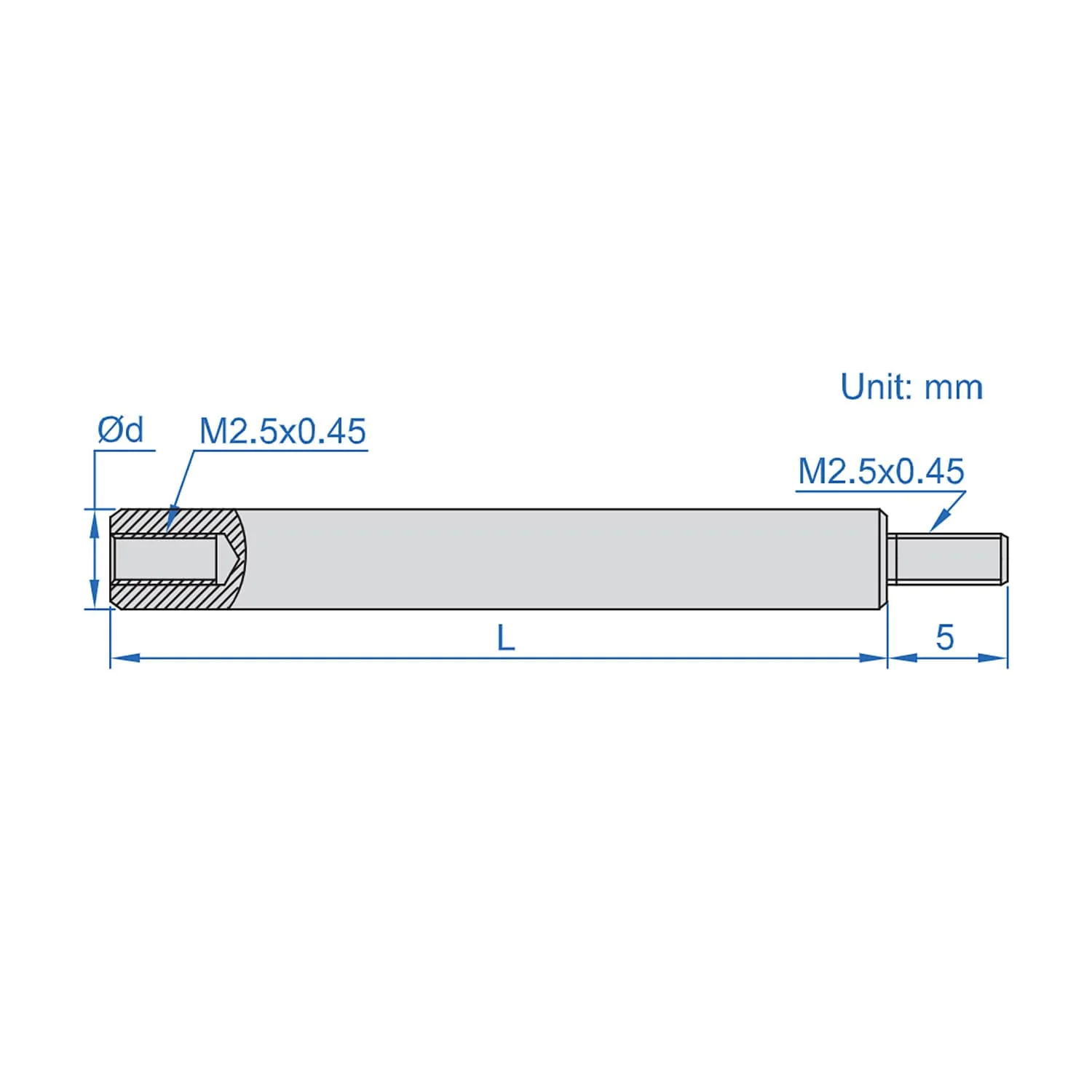 Insize 90 mm Length Extension Rod, 6282-2016