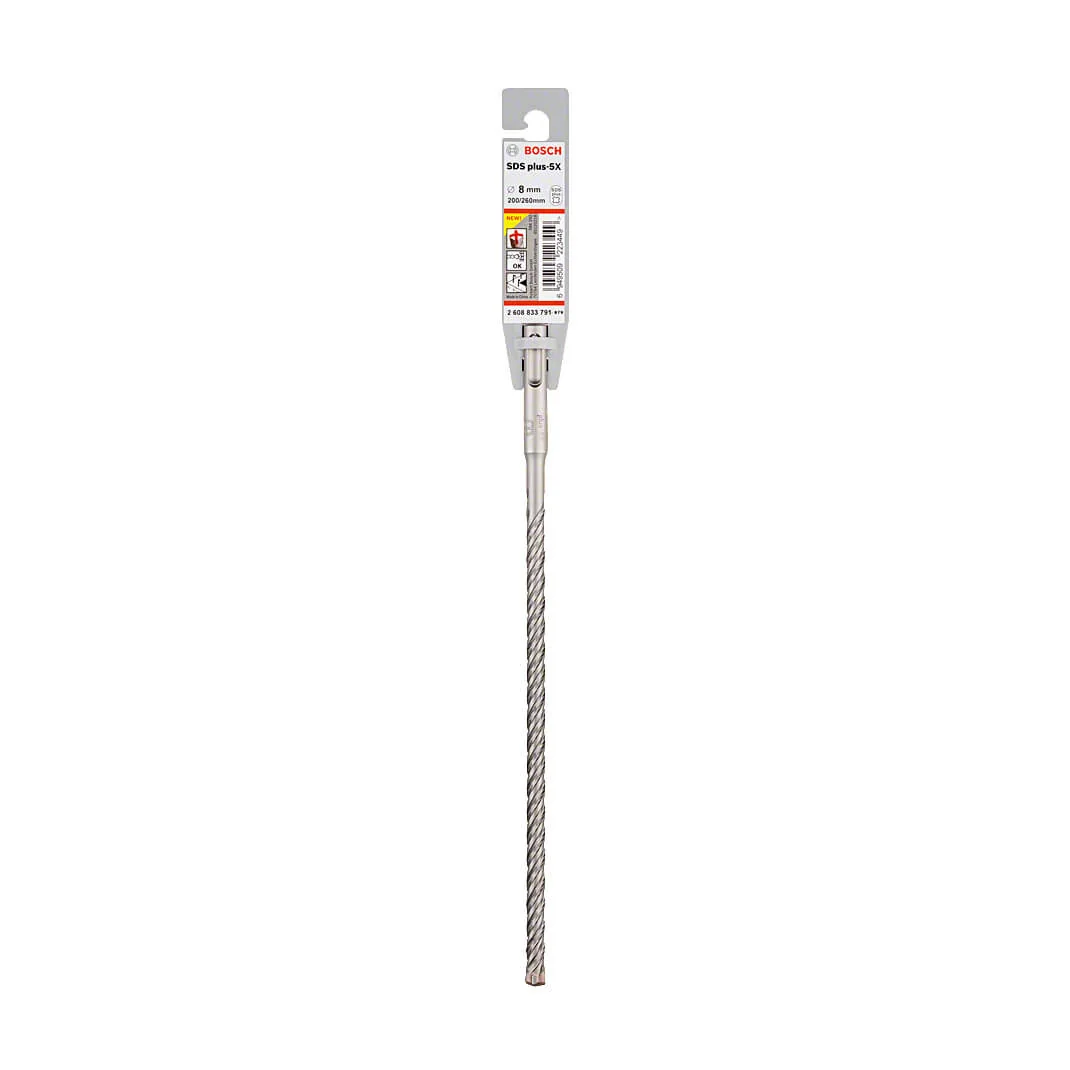 Bosch 8.00 x 200 x 260 mm SDS Plus-5X Hammer Drill Bits, 2 608 833 791