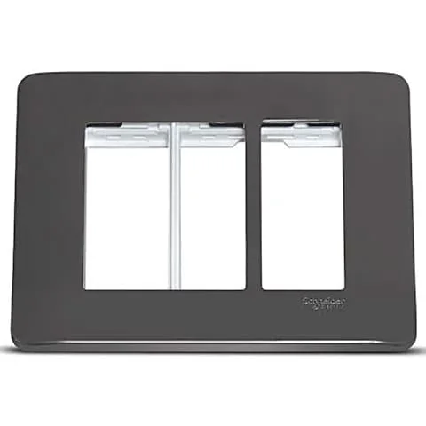 Schneider Electric Zencelo 3 M Grid & 3 Module Cover Frame - Dark Grey (Pack of 10 Pcs), IN8403C(BZ)