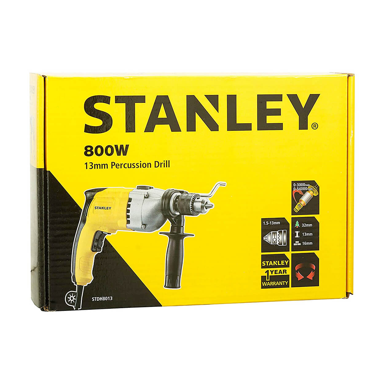 Stanley 13mm 800W Percussion Hammer Drill, STDH8013-IN
