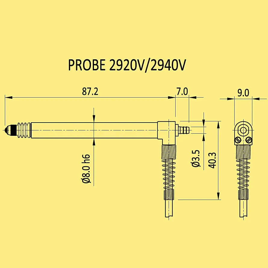 Baker 4.5 mm Half - Bridge Type Electronic Vaccum Retract Axial Probe, 2940 V