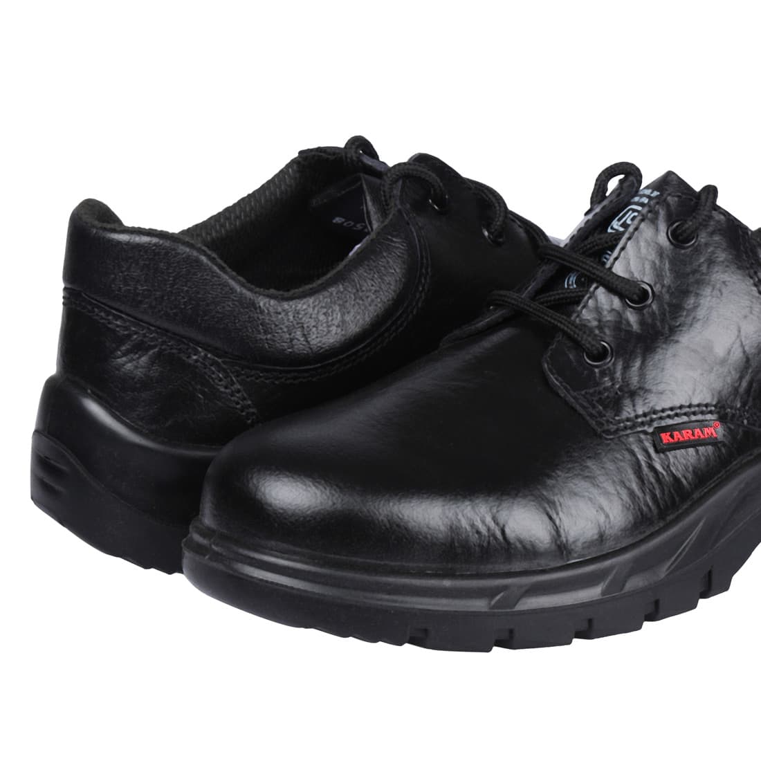 Karam Workmen's Deluxe Leather Safety Shoe - Steel Toe (Black), FS05BL