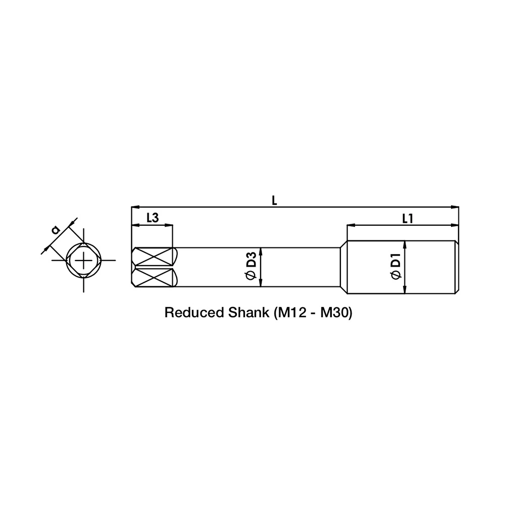 Totem Metric Standard Thread M16 x 2.0 Pitch HSS Hand Taps (Set of 3 Pcs)