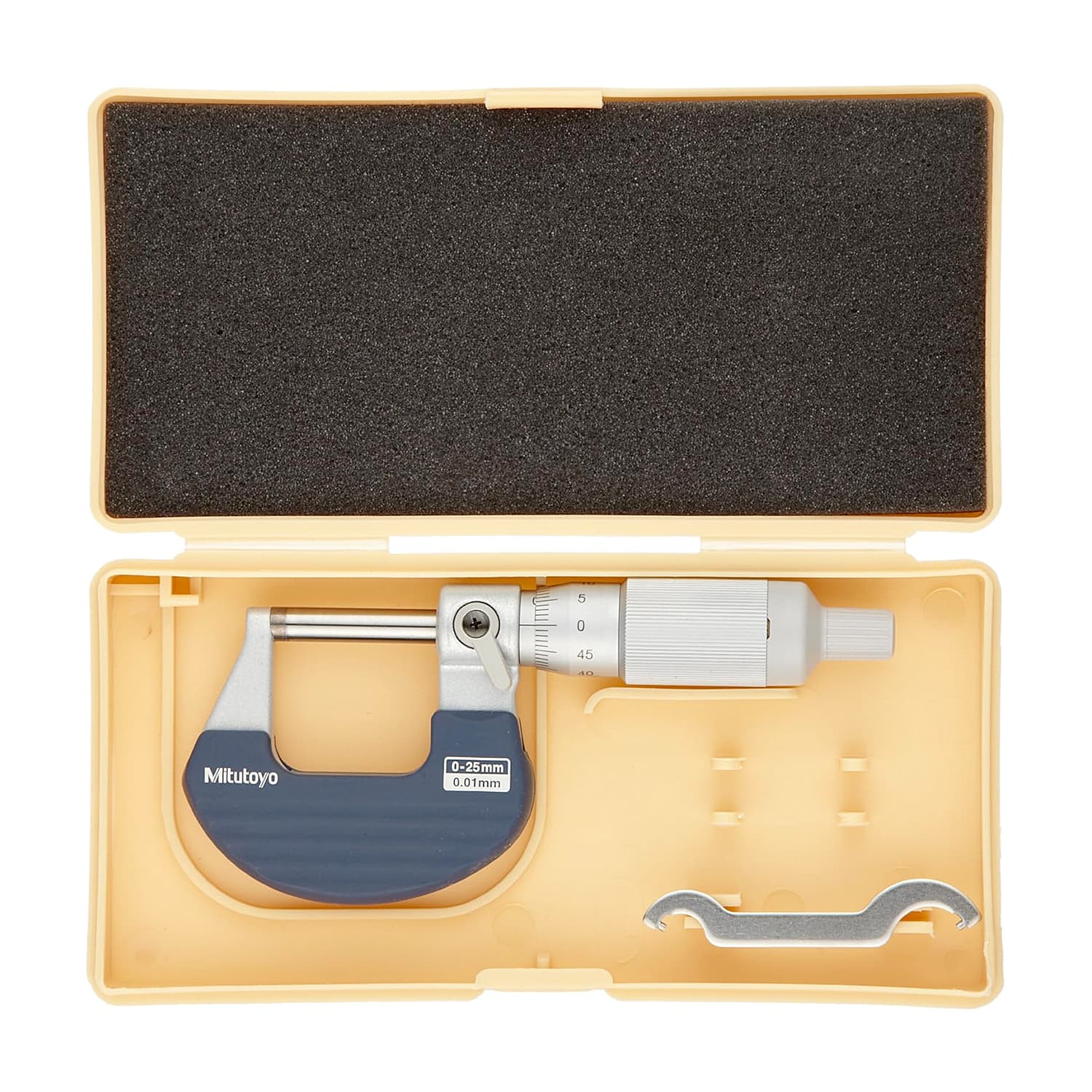 Mitutoyo 0 - 25 mm Outside Micrometer with Rachet Thimble, 102-701