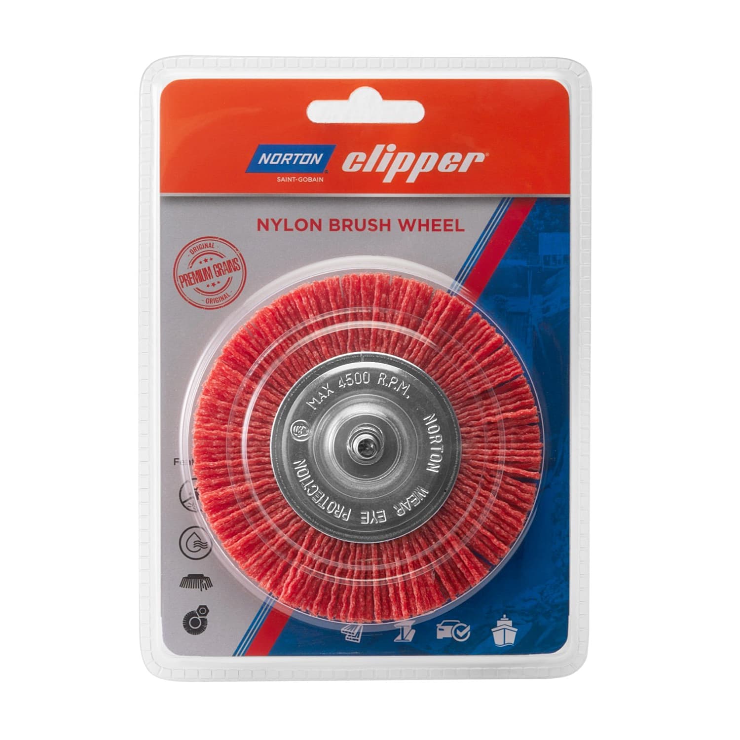 Norton Clipper 100 mm (Dia.) / 120 Grit Nylon Brush Wheel, CPNB4