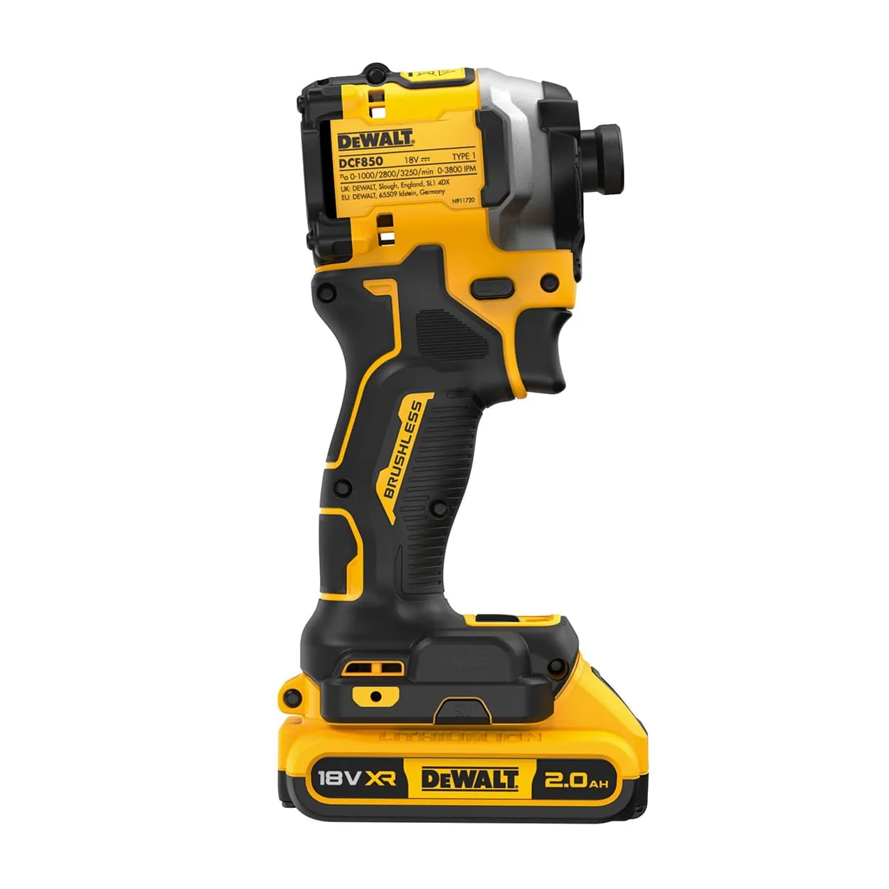 Dewalt 20V / 6.35 mm 3 Speed XR Li ion Cordless Impact Driver with 2x2.0 Battery Included, DCF850D2