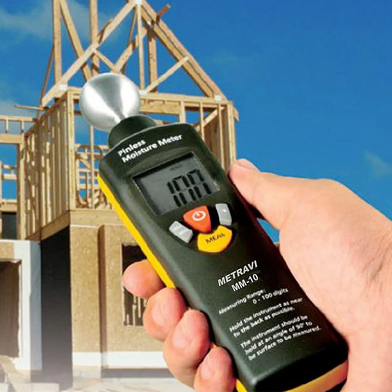 Metravi 0 - 100% Measuring Range Pinless Type Digital Moisture Meter, MM-10