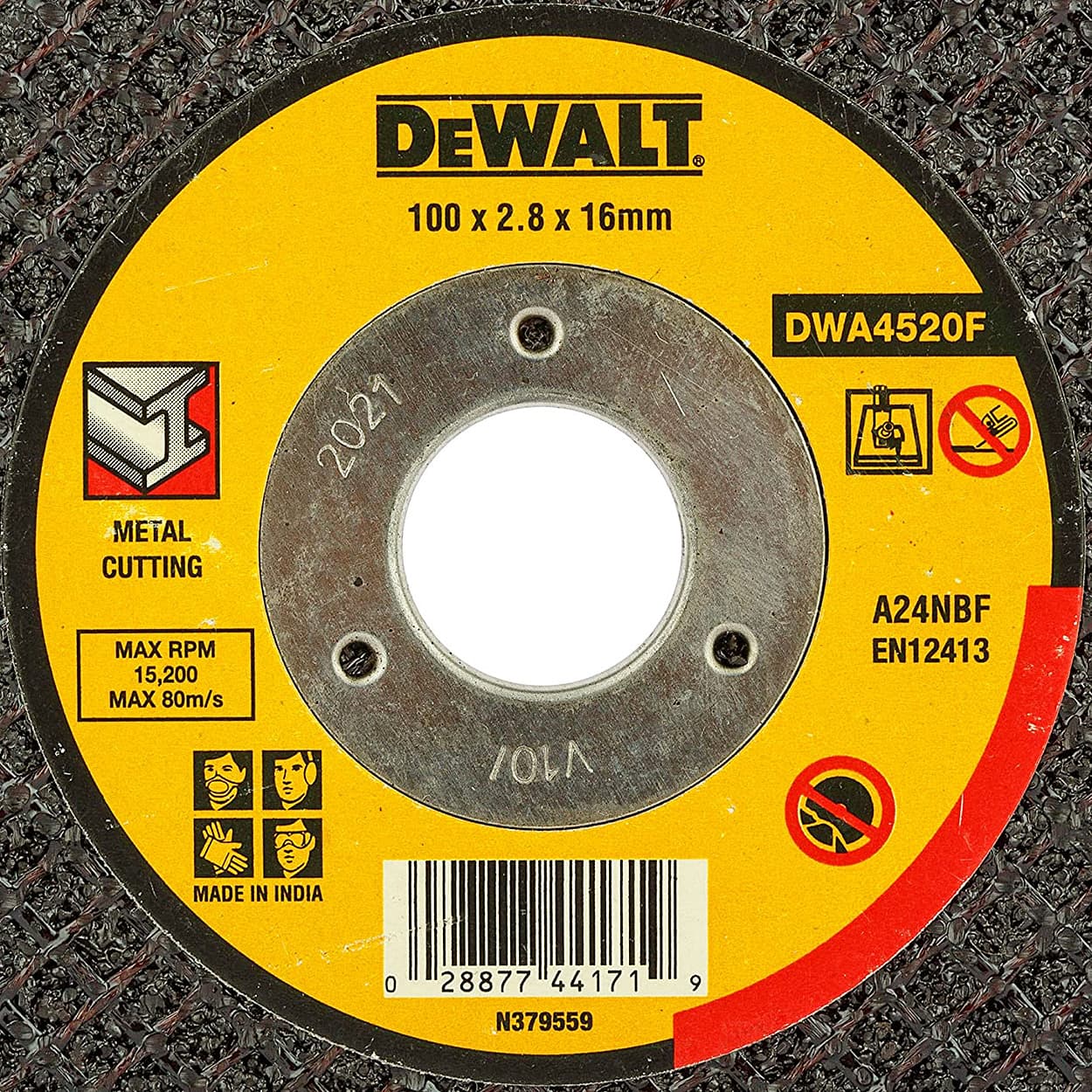 Dewalt 100 x 2.8 x 16 mm Cut off Wheel For Cutting Metal, DWA4520F