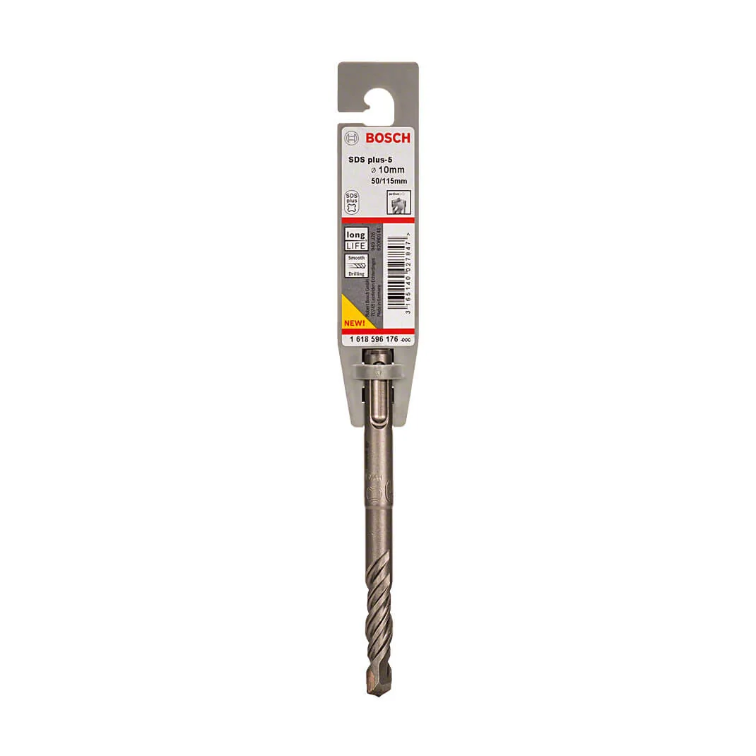 Bosch 10 x 115 mm SDS Plus-5 Drill Bits, 1 618 596 176