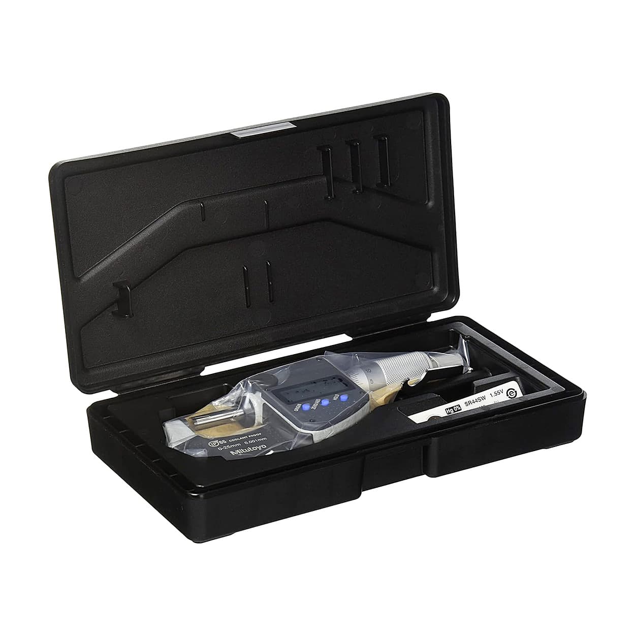 Mitutoyo 0 - 25 mm Digital Micrometer With Ratched Stop & SPC Data Output (IP65 Coolant-Proof), 293-230-30