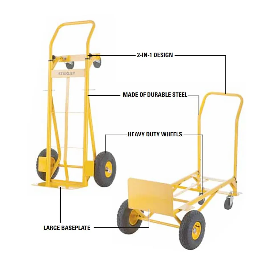 Stanley 200 Kg Load Capacity 2 in 1 Steel Multi Truck (Hand Truck), SXWT-MT519