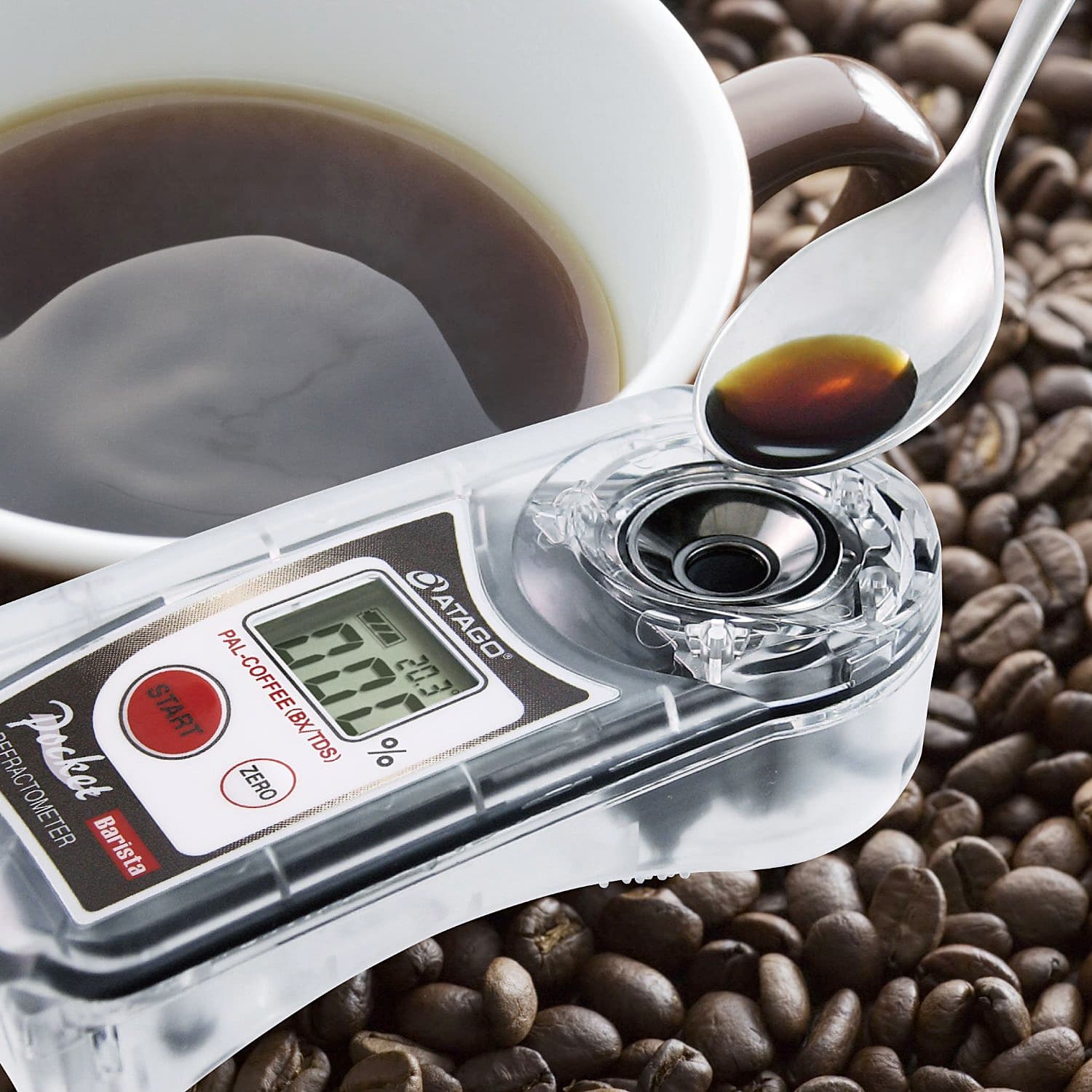 Atago 25% (Brix) / 22% (TDS) Dual Scale Pocket Digital Handheld Refractometer, PAL-COFFEE (BX/TDS)