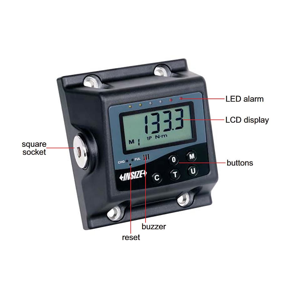 Insize 2.8 - 28 nm Digital Torque Tester (3/8 Inch Sq. Drive), IST-04TT28