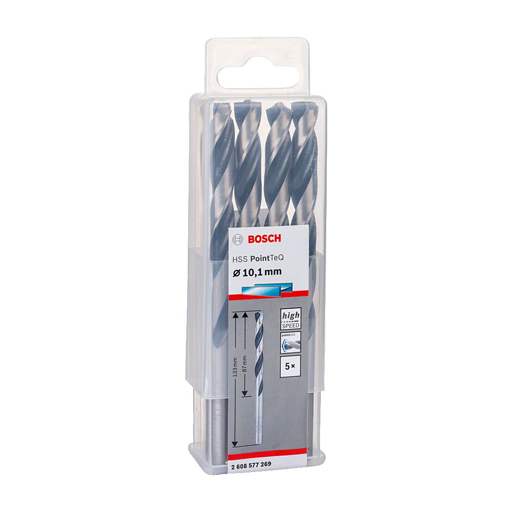 Bosch 10.10 mm HSS Metal Drill Bits PointTeQ Range (Pack of 5 Pcs), 2 608 577 269