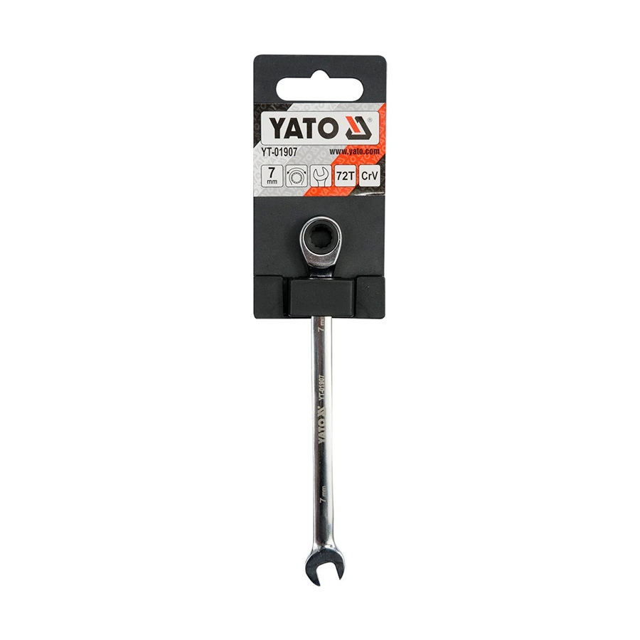 Yato 7 mm Combination Ratchet Wrench, YT-01907
