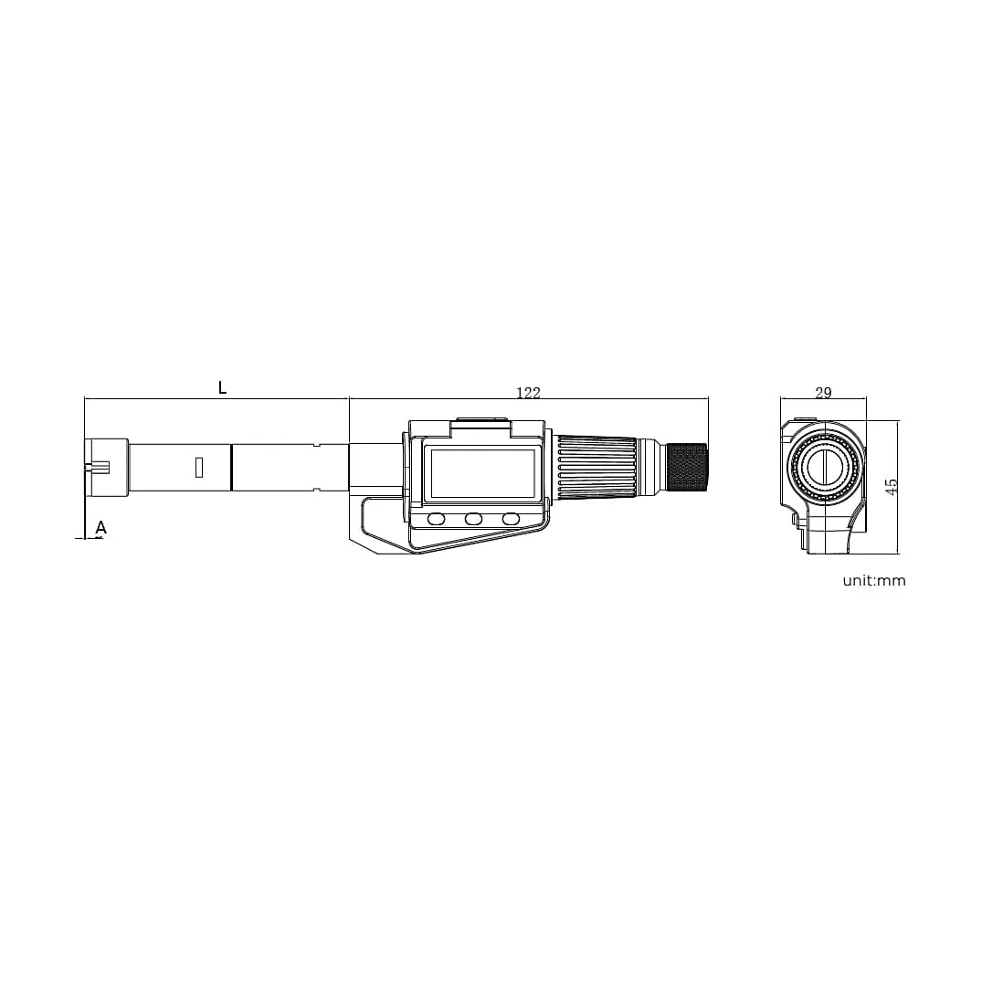 Ozar 20 - 25 mm Digital Three Points Internal Micrometer with Setting Ring, AMI-9352