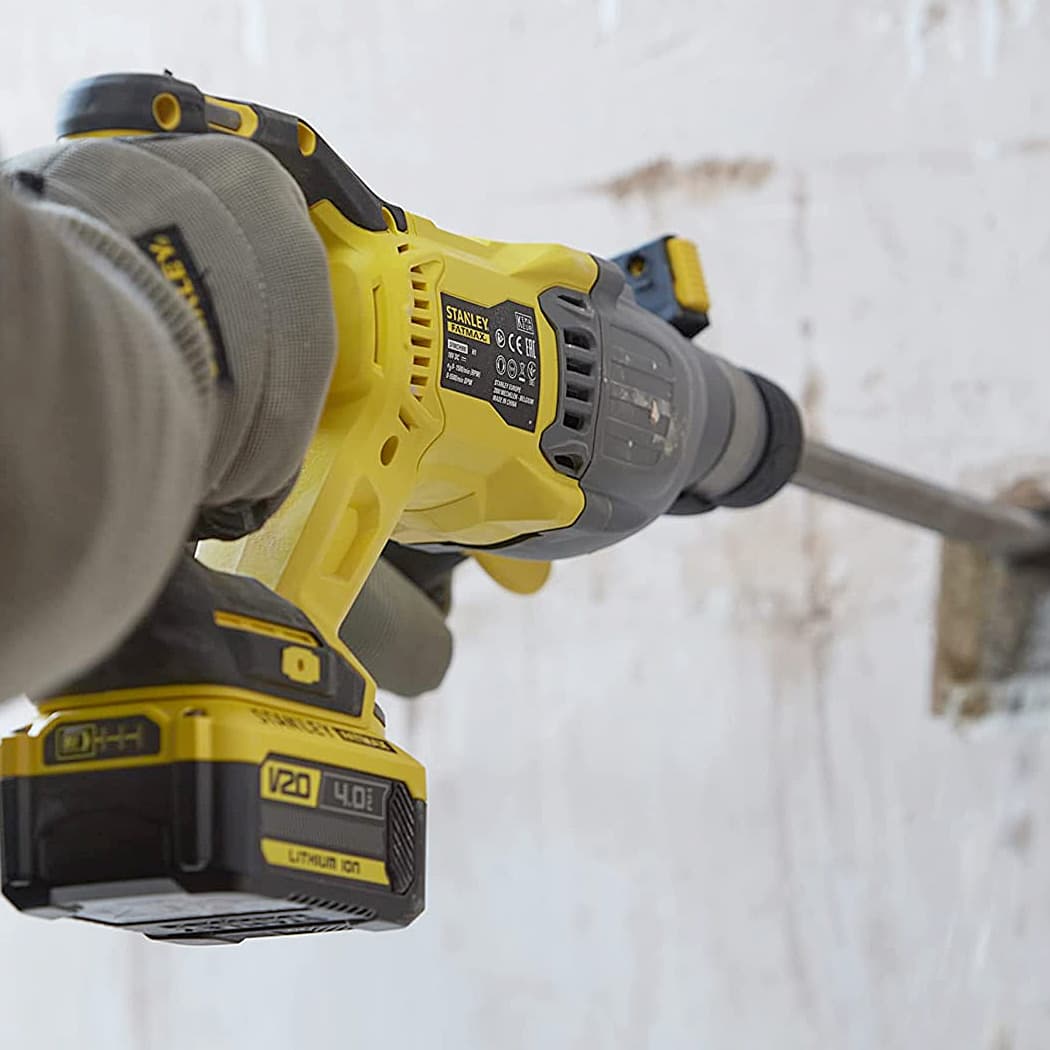 Stanley 22mm / 20V / 4.0Ah Cordless Brushless Rotary Hammer With 2 Batteries & Charger (FATMAX), SBH900M2K