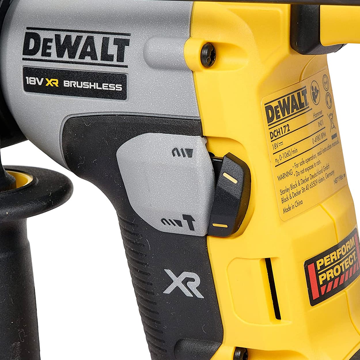 Dewalt 18V / 4.0 Ah Li-ion 2 Mode SDS - Plus Cordless Compact Brushless Hammer With 2x4.0 Ah Batteries & Charger, DCH172M2-IN