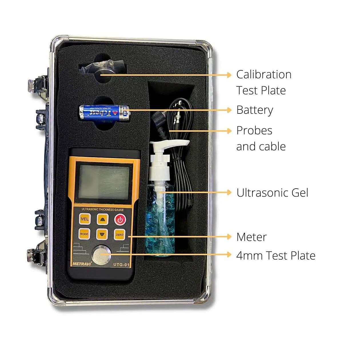 Metravi 200 mm Ultrasonic Thickness Gauge, UTG-01