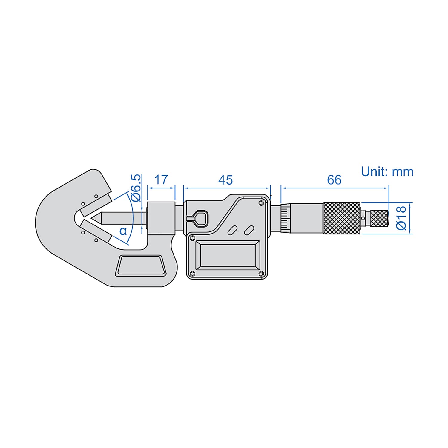 Insize 1 - 15 mm Digital V-Anvil Micrometer (Type A), 3590-153A