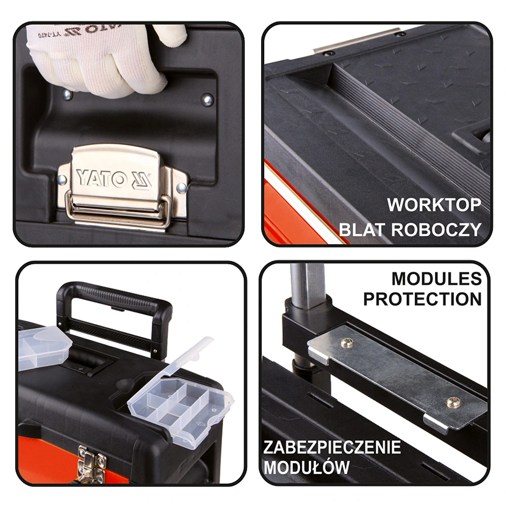 Yato 520 x 320 x 720 mm Trolley Tool Box Madeup of 3 Parts, YT-09101