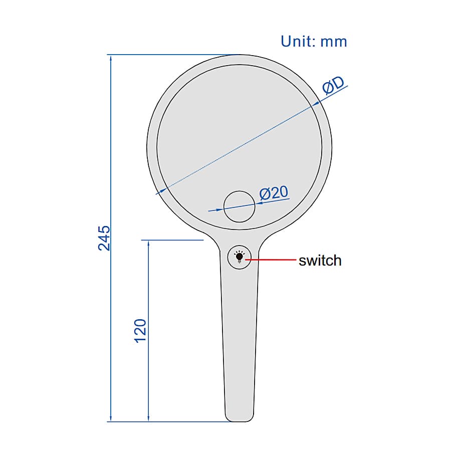Insize 2X / 4X Magnifier with Illumination, 7529-24