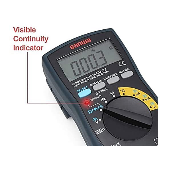 Sanwa 4000 Count TRMS Digital Multimeter with Backlight & Temperature Measurement, CD772