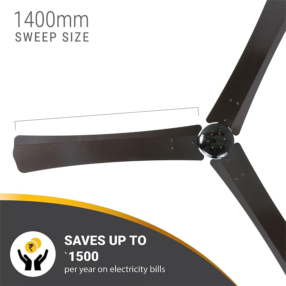 Atomberg Renesa+ 1400 mm Energy Efficient Dust Resistant Ceiling Fan with BLDC Motor and Remote (Earth Brown)