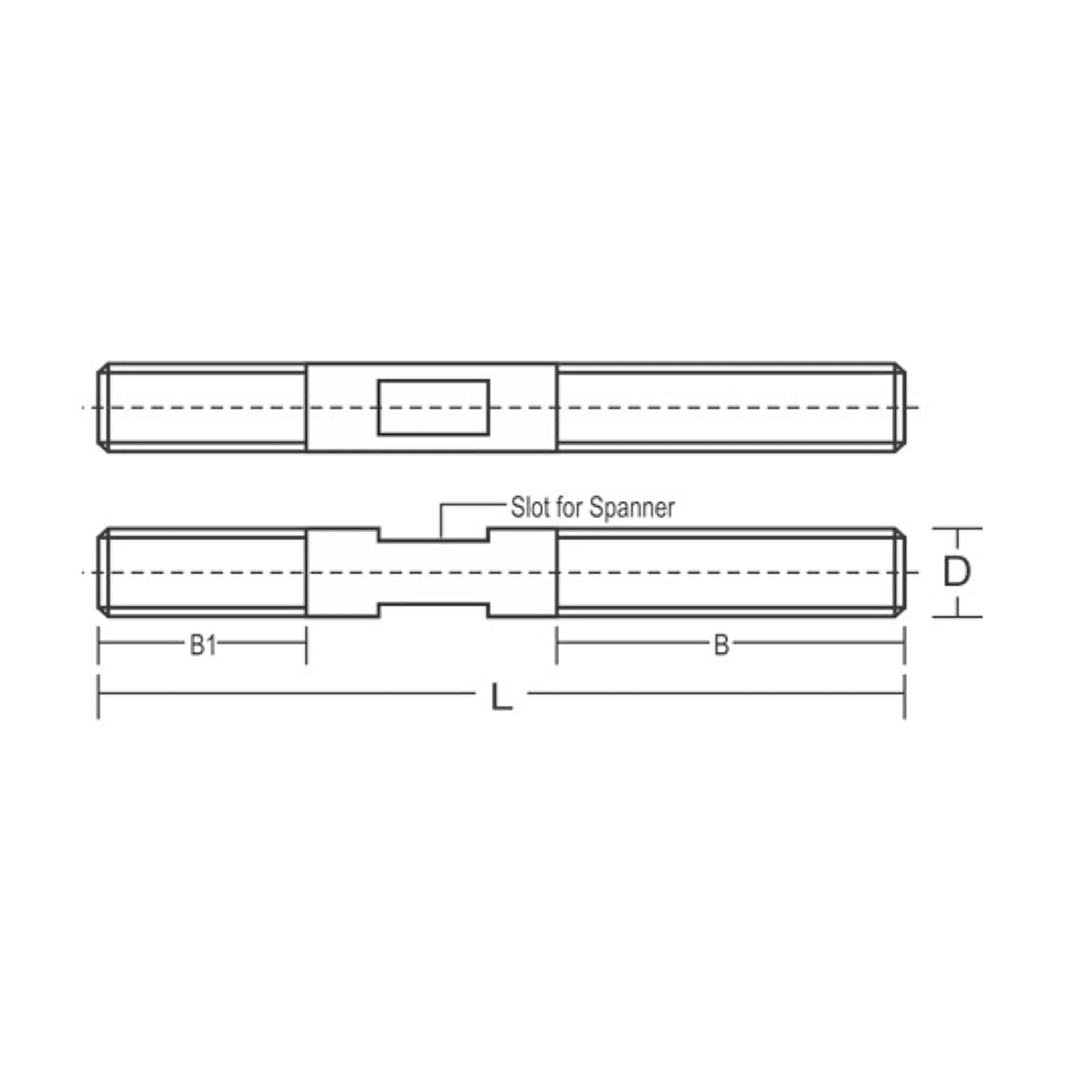 Apex M12 x 150 mm Length Clamping Stud With Slot Having Tapped Holes (Pack of 10 Pcs), 930S-3