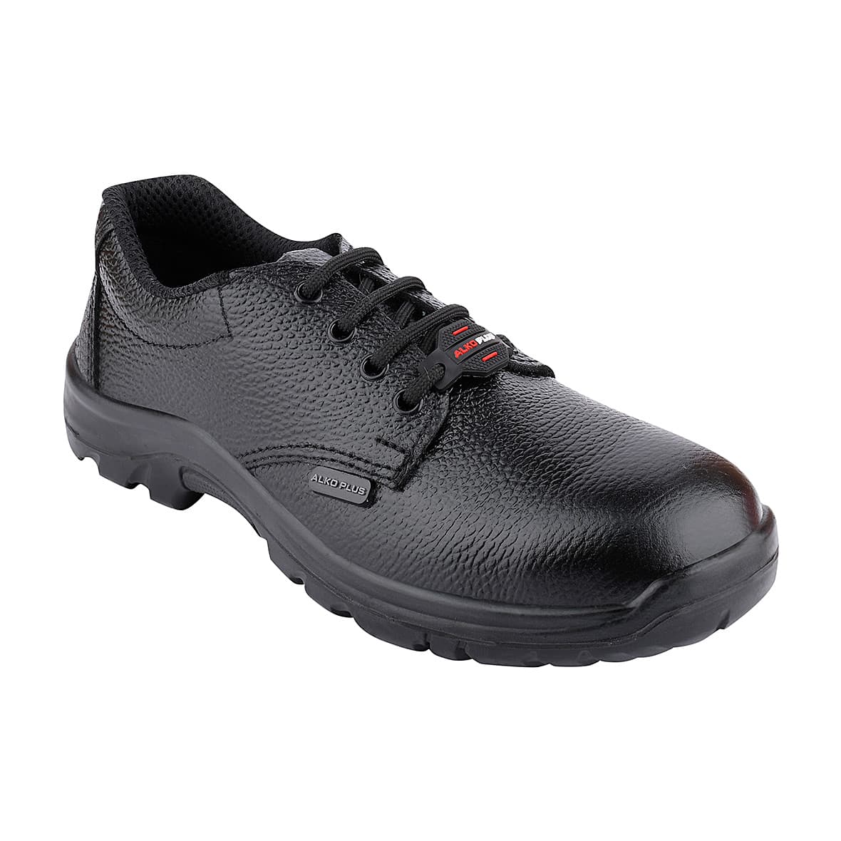 Alko Plus Low Ankle Buff Leather Safety Shoe with PU Single Density Sole - Steel Toe (Black), APS 1151