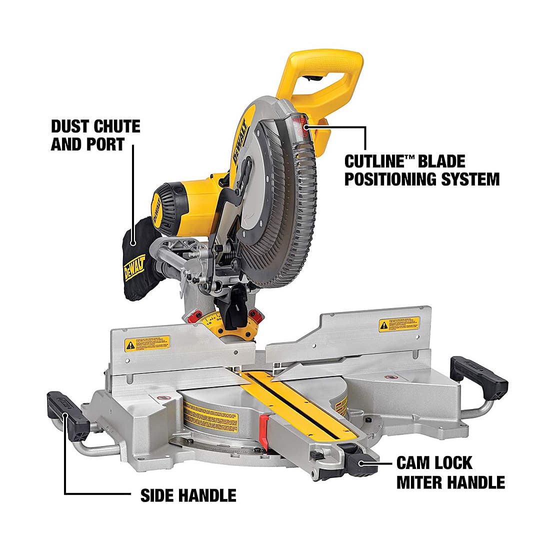 Dewalt 305mm 1675W Compound Slide Mitre Saw with 60T TCT Blade, DWS780-QS