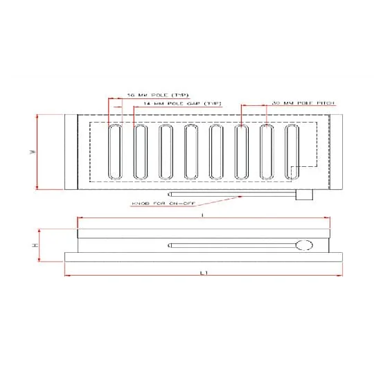 Crystal 250 x 150 x 65 mm Permanent Magnetic Chucks Close Pole (Heavy Duty), AA-15301