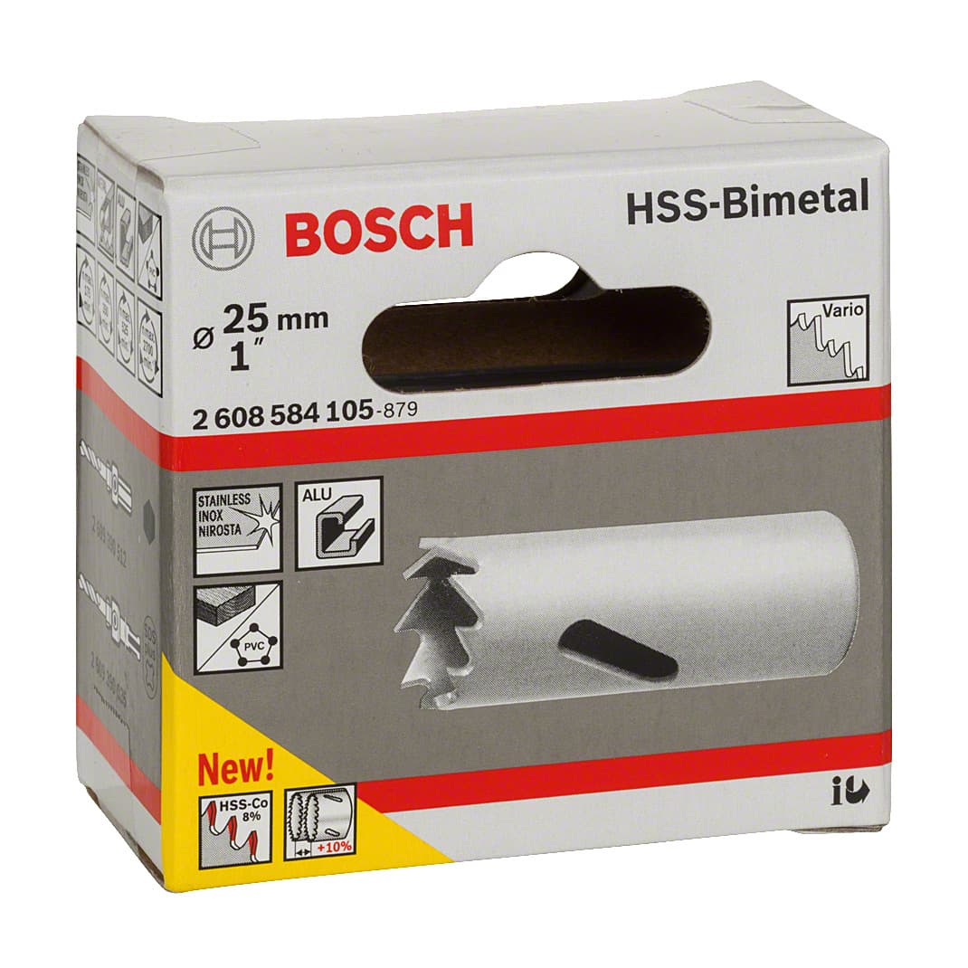 Bosch 25 mm HSS Bi-Metal Holesaw for Standard Adapter (Long Life), 2 608 584 105