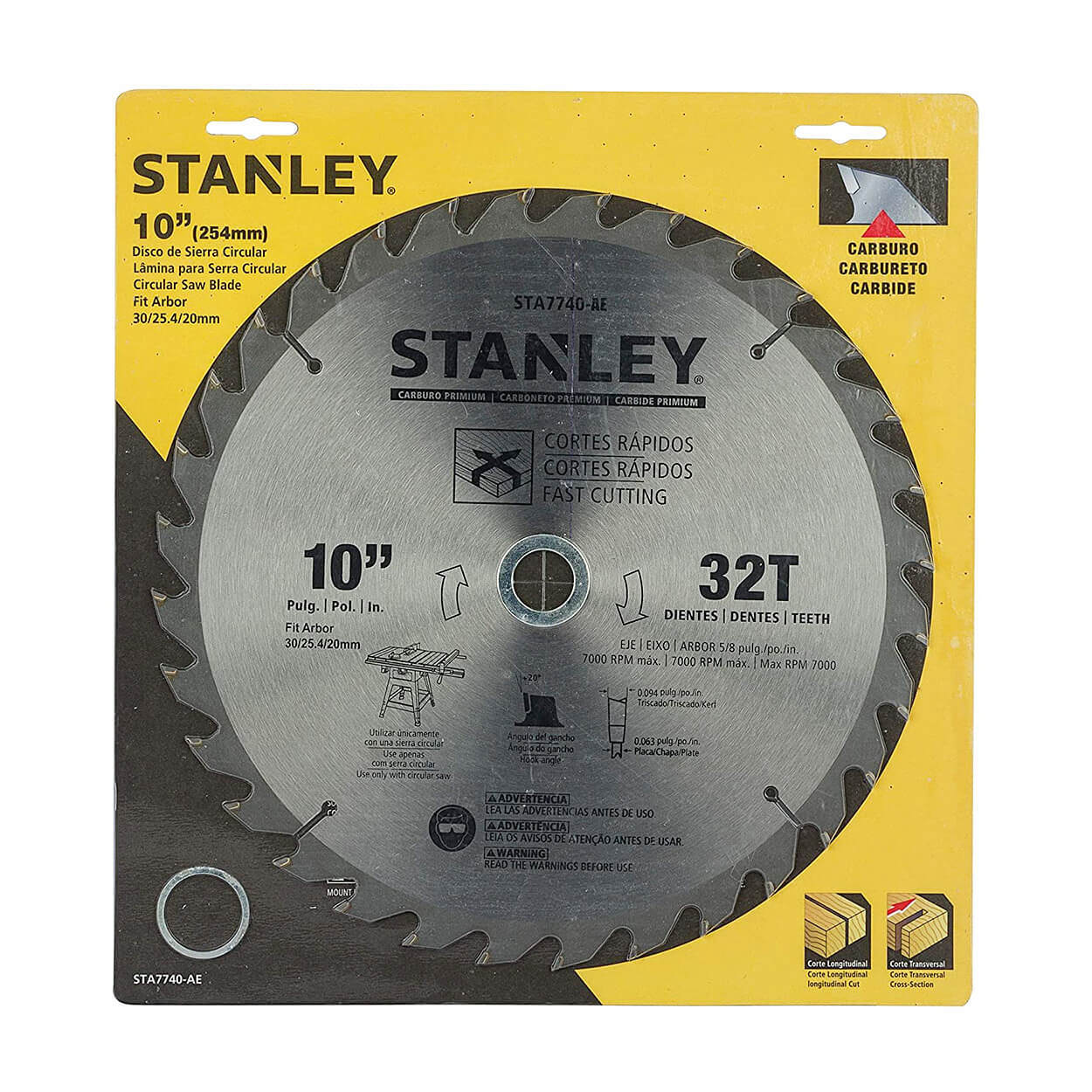 Stanley 10 inch / 254 mm Carded Mitre Saw Blade (32 Teeth), STA7740-AE