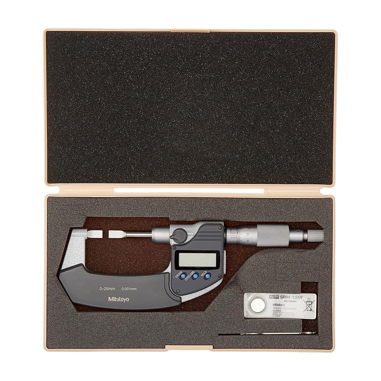 Mitutoyo 0 - 25 mm Non-rotating Spindle Type Digital Blade Micrometer (Type A), 422-230-30