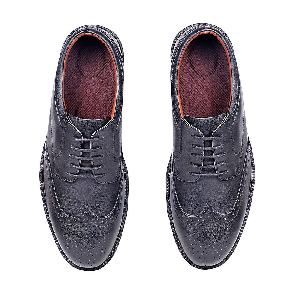 Tagra Derby Ankle PU Leather Safety Shoes - Steel Toe (Black), Fort Lo