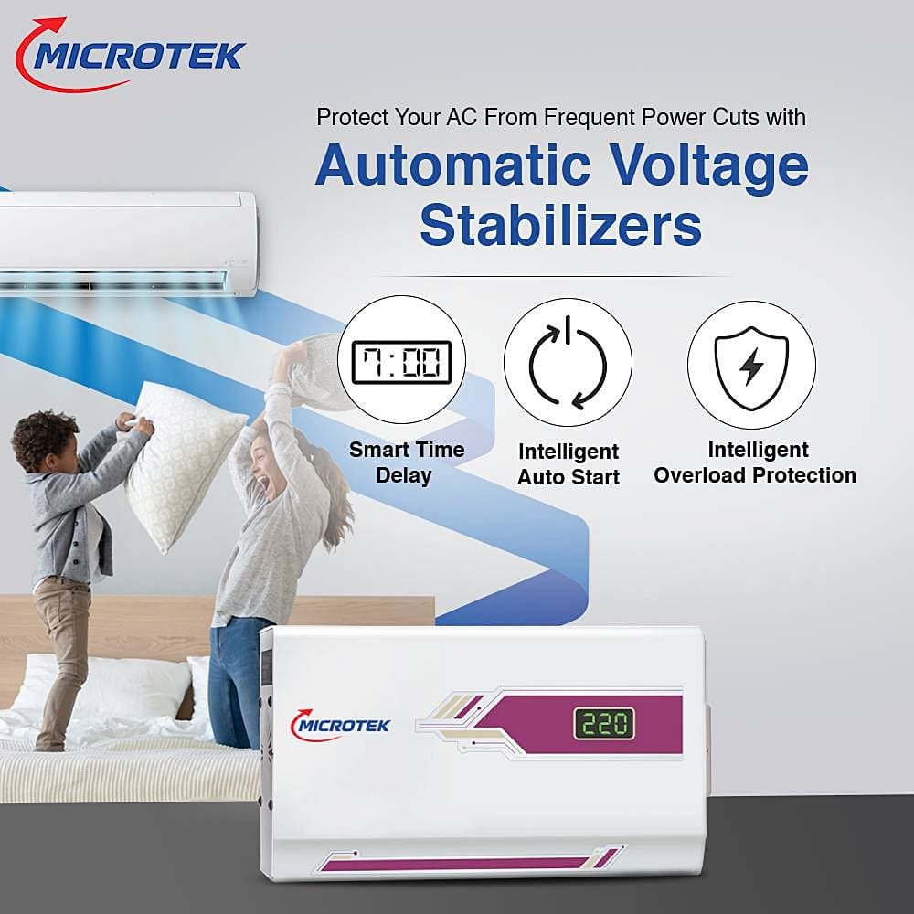 Microtek PEARL EM 4090 90-300V Automatic Voltage Stabilizer for Air Conditioners (A.C.) upto 1.5 Ton, 899-081-4090
