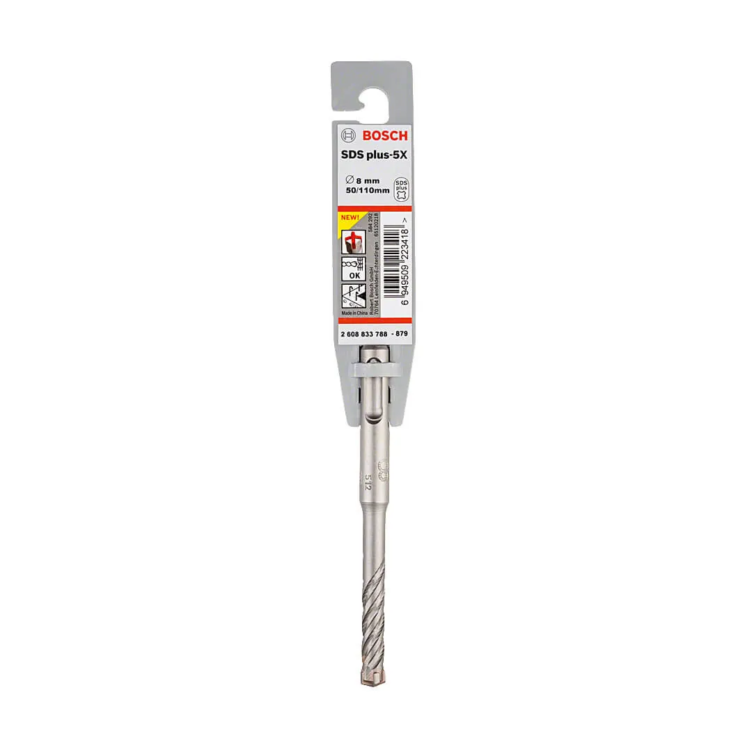 Bosch 8.00 x 50 x 110 mm SDS Plus-5X Hammer Drill Bits, 2 608 833 788