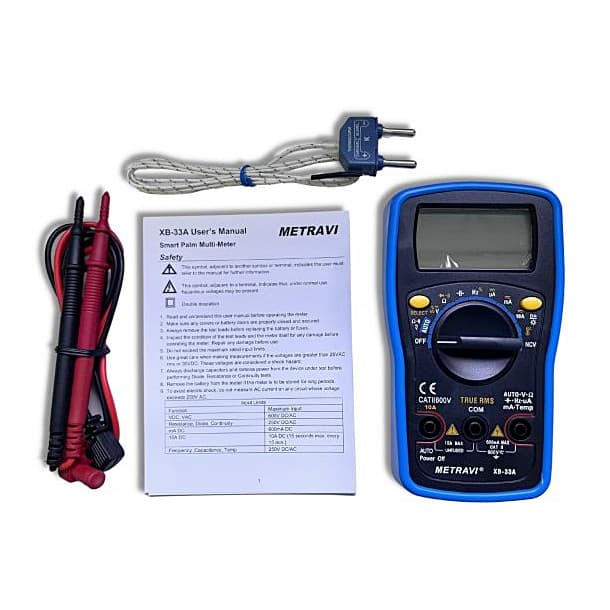 Metravi 5999 Counts / 600 V AC / DC Non Contact Voltage Detection Digital Multimeter, XB-33A