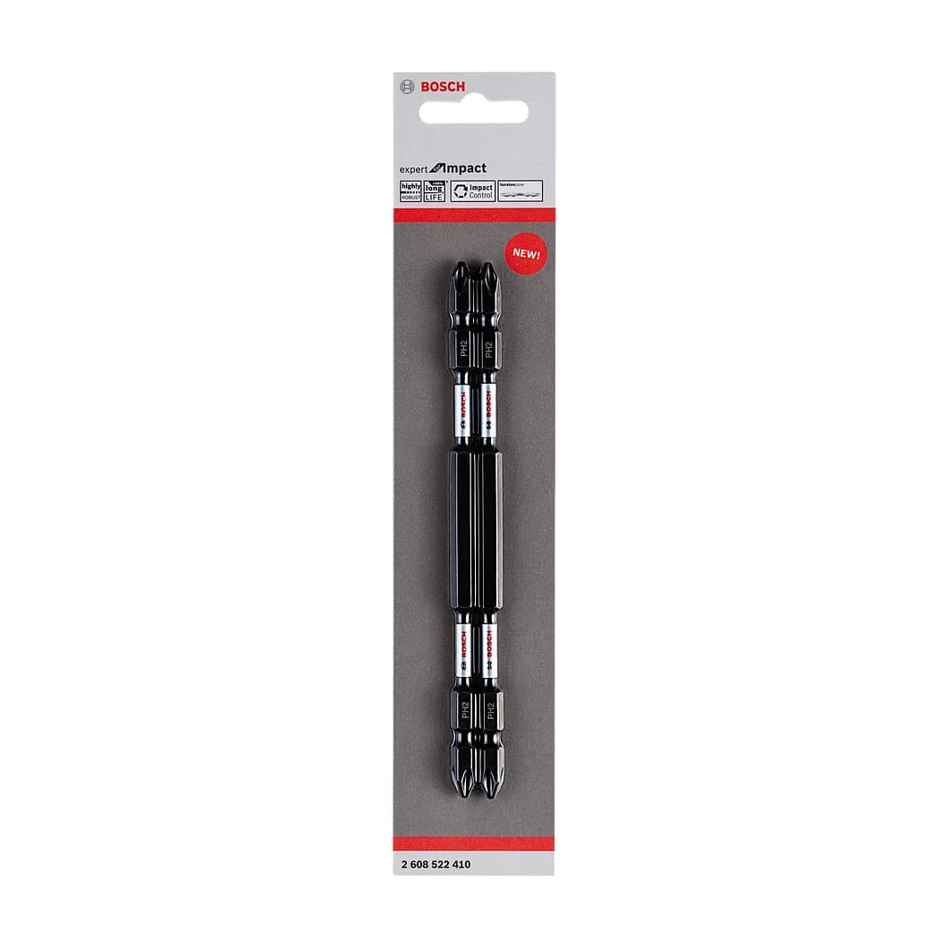 Bosch PH2 x 150 mm Length Phillips Double Ended Impact Screwdriver Bits (Pack of 2 Pcs), 2 608 522 410