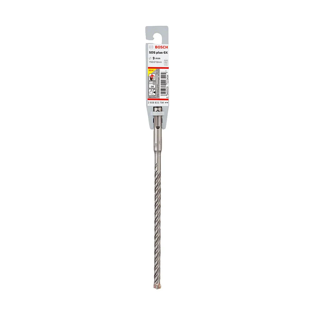 Bosch 9.00 x 150 x 210 mm SDS Plus-5X Hammer Drill Bits, 2 608 833 796