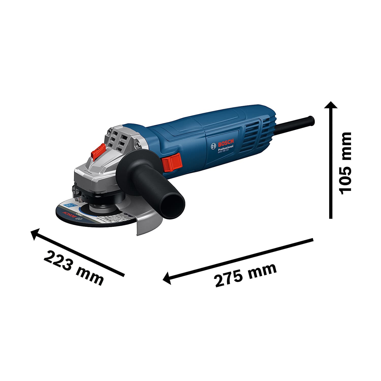 Bosch 125 mm / 5 inch 750W Professional Angle Grinder, GWS 700-125