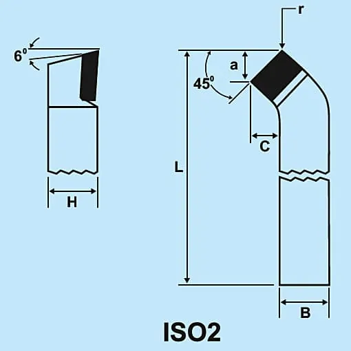 Zenstar 125 mm Length / ISO 2 (111) Cranked Turning & Facing Tool (Left Hand), 111-2012