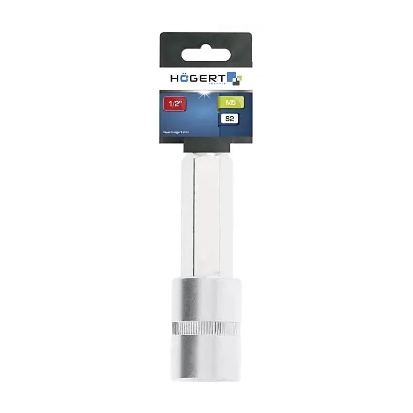 Hogert M16 mm, 1/2 inch Sq. Drive Spline Bit Socket, HT1S596